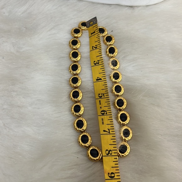 Gold tone and black necklace. - Picture 6 of 6